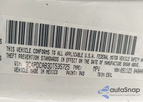 2013 Dodge Journey American Value Pkg from USA, damaged, VIN 3C4PDCAB3DT535725